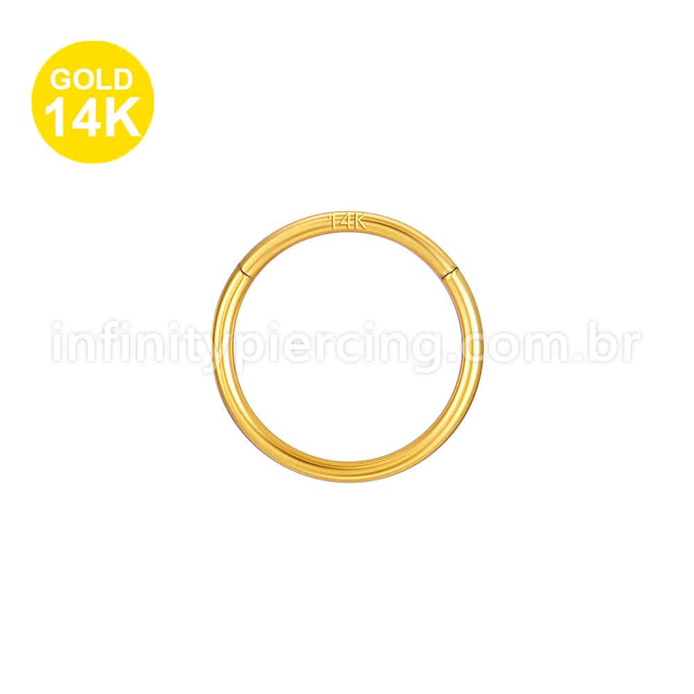 Piercing Argola Segmento Articulado Ouro 14K Lisa